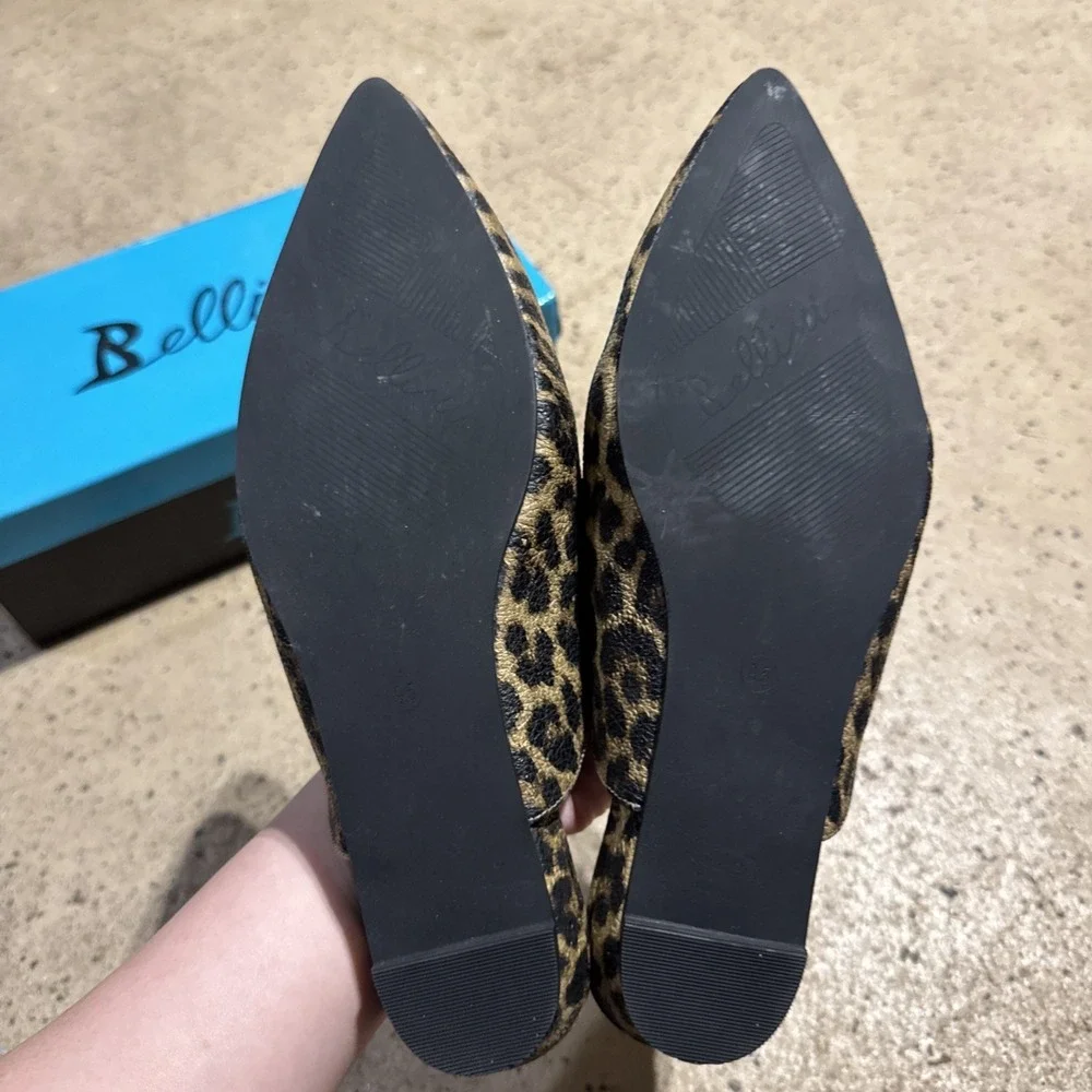 Bellini Women Formosa Leopard Synthetic‎ Pointy Toe Mule Sz 9.5W